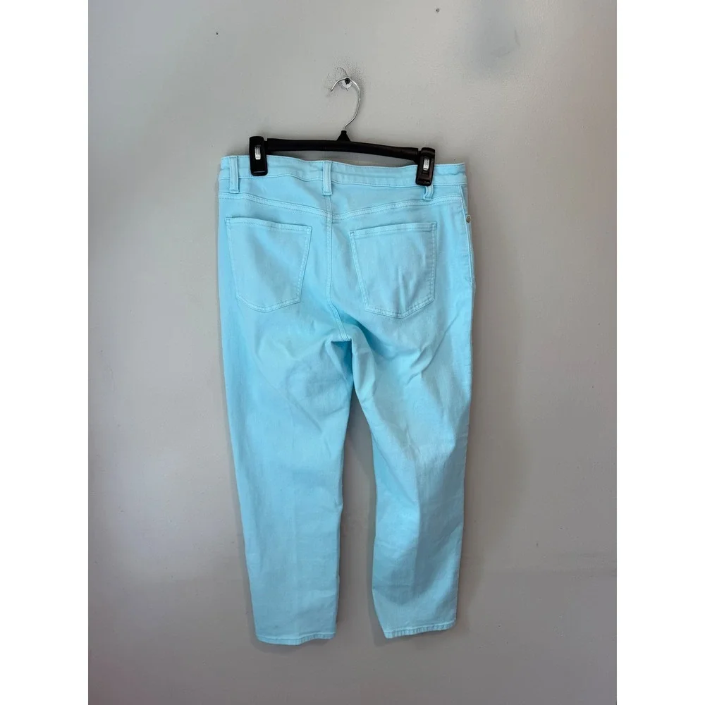 Talbots Womens 6 Straight Leg Crop Jeans Light Blue Denim Mid Rise Pants